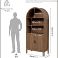 thumbnail image 2 of Fiogmub Tall Arched Display Cabinet, 5-Tier Bookshelf Kitchen Pantry  Cabinet, Open Shelf Storage Cabinet for Living Room, 2 of 8