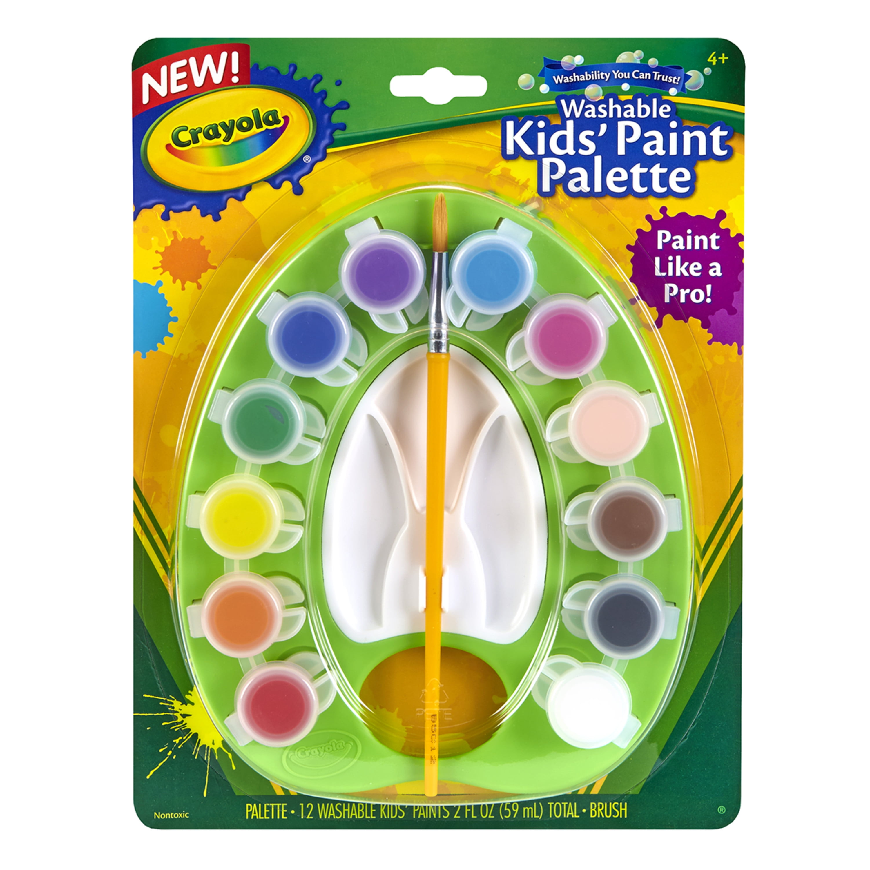 Crayola Washable Paint Pot Palette, 12Colors
