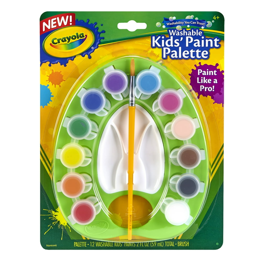 Crayola Washable Paint Pot Palette, 12Colors