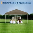 thumbnail image 6 of EastVita 10x10 Pop Up Awning with 4 Sidewalls 4 Ground Stakes 4 Ropes 4 Sandbags Brown, 6 of 8