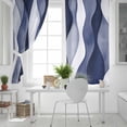 thumbnail image 5 of Fsddascl Blue Stripes Blackout Curtains for Bedroom/Living Room, Thermal Insulated Kitchen Curtains, Retro Abstract Chic Geometric Lines Art Grommet Darkening Window Treatment Drapes 52"x84"x2, 5 of 8