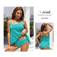thumbnail image 5 of Women's Solid Ruched Tankini Top Swimsuit With Triangle Briefs,m, 5 of 5