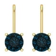 thumbnail image 3 of Clara Pucci 1.5Ct Natural London Blue Topaz Round Cut VVS1 Lever Back Drop Dangle 14k Solid hypoallergenic Gold Designer Earrings For December, 3 of 7