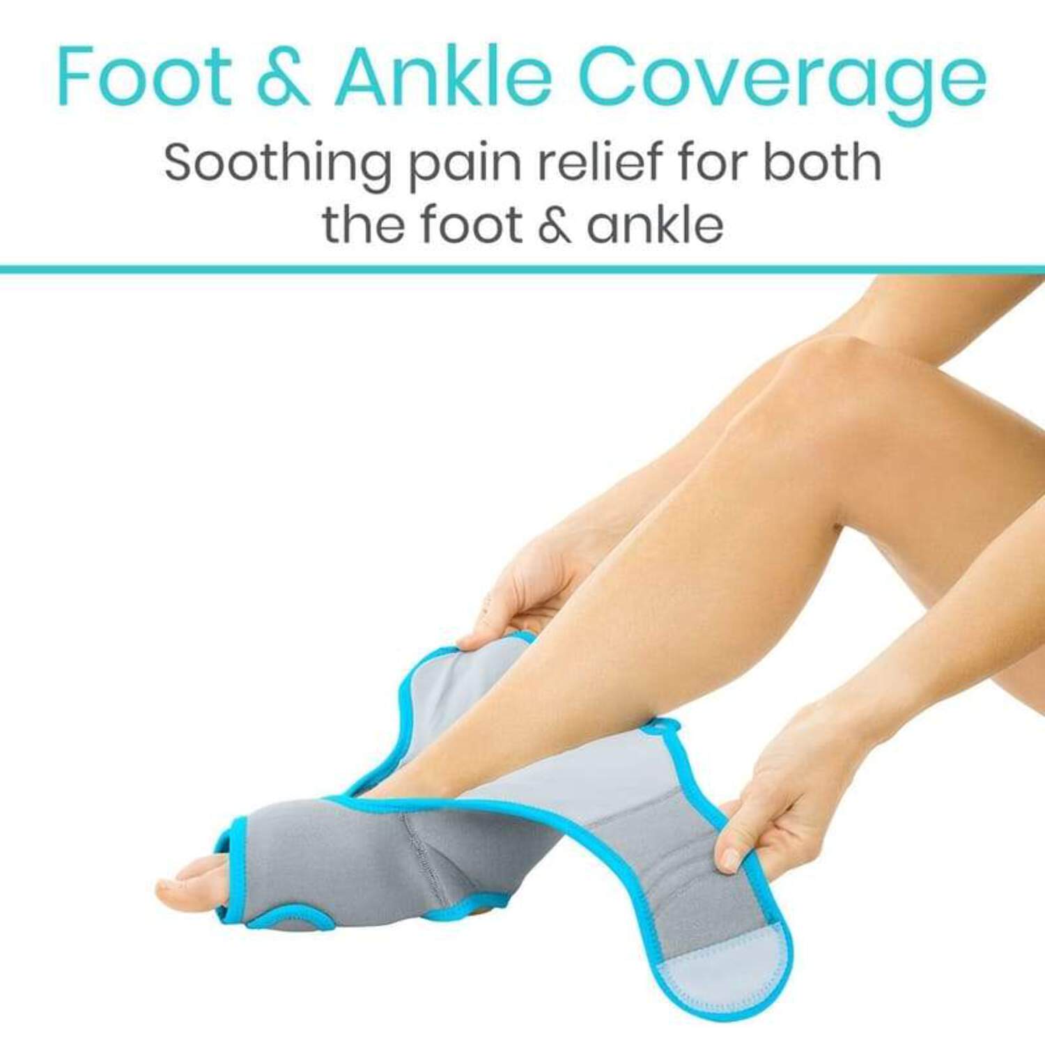 Vive Ankle Ice Pack Wrap - Foot Cold/Hot Compression Brace, Adjustable