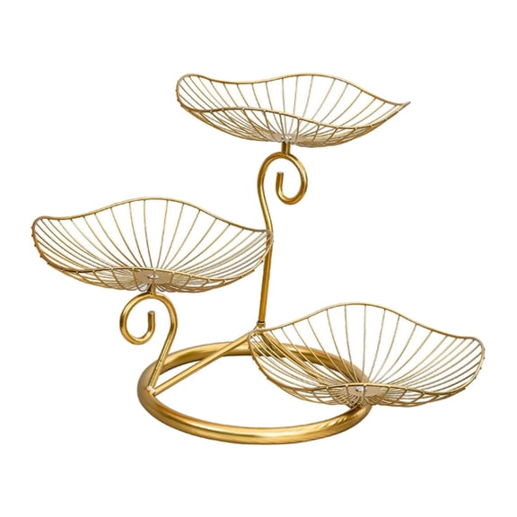 Misright Gold Metal Fruit Bowl for Kitchen Use and Decorative Modern Display