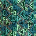 thumbnail image 1 of Ahgly Company Machine Washable Indoor Square Oriental Turquoise Blue Industrial Area Rugs, 4' Square, 1 of 4