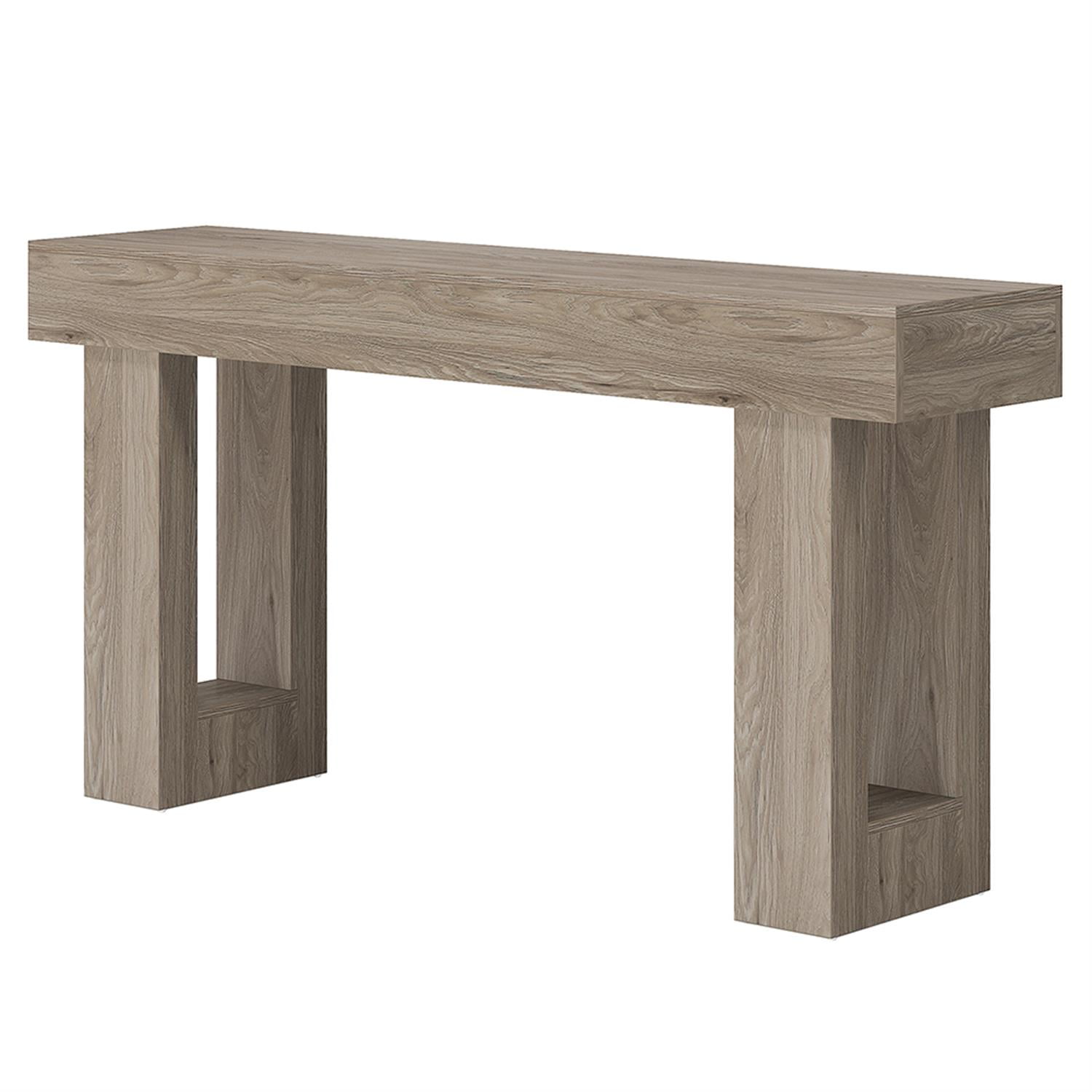 Demi Bonn 63" Farmhouse Console Table, Modern Living Room Sofa Table, Contemporary Entryway Hall Table, Foyer Display Table, Gray