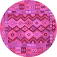 thumbnail image 1 of Ahgly Company Machine Washable Indoor Round Oriental Pink Traditional Area Rugs, 8' Round, 1 of 4