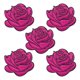thumbnail image 1 of 5 Piezas de Parche Bordado de Rosa Roja, Parches Decorativos de Flor 3D para Vestidos y Jeans de Mujer, 1 of 7