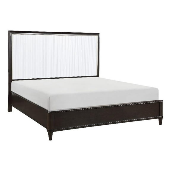 Lexicon Niles Wood Queen Bed in 2-Tone with Gold Trim (White & Cherry)