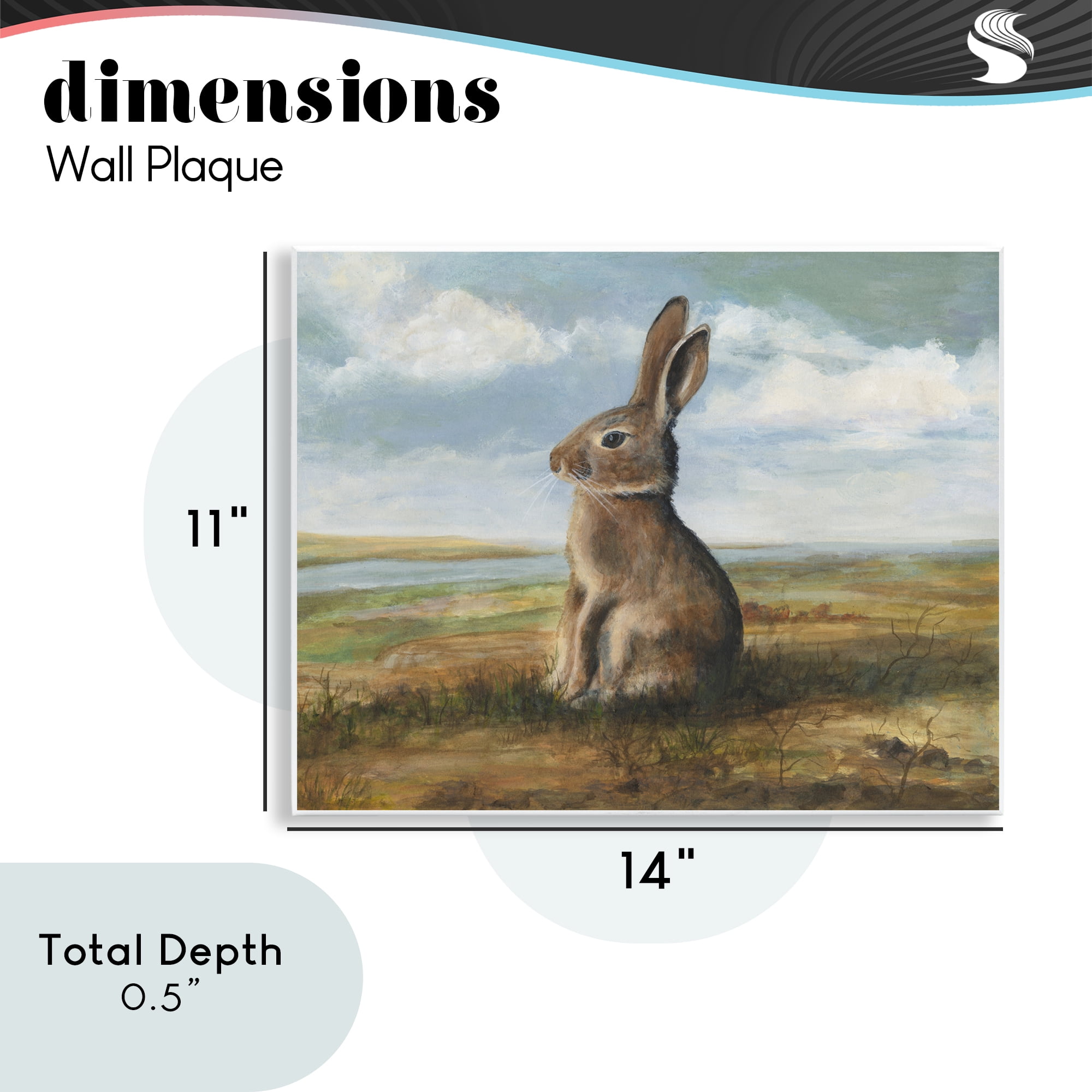 Stupell Industries Classic Rabbit in Countryside Wall Plaque Art, design by Michael Willett
