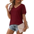 thumbnail image 2 of Cute Summer Tops for Women 2024 Trendy for Work Knit Tops Short Sleeve Women Blouses Casual Tops Fashion Blouses Women, 2 of 8