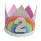 thumbnail image 3 of corona de cumpleaños Rainbow Birthday Party Crown Diadema Escena De Cumpleaños Decoración Suministros 2 Años, 3 of 8