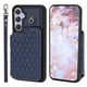 thumbnail image 1 of Funda con textura de cuadrícula y cordón para Samsung Galaxy A54 5G (negra), 1 of 5