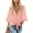 Pink, variant on tasrioml Women Summer Shirt V-neck Half Sleeve Buttons Placket Lace-up Shirt Tops Solid Color Loose Fit Commuting Style Shirt