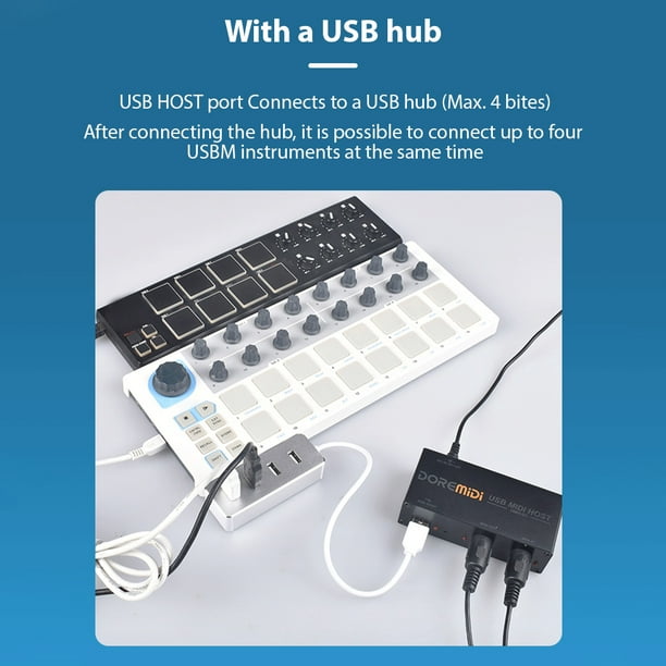 High-Speed USB MIDI Interface Box by DOREMiDi - 1 In 1 Out, 16
