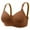 Brown, variant on Gyexs Women's Comfortable Ribbed Knit Bra Seamless Wireless Support Everyday Lightweight T-Shirt Underwear, , Size 52
