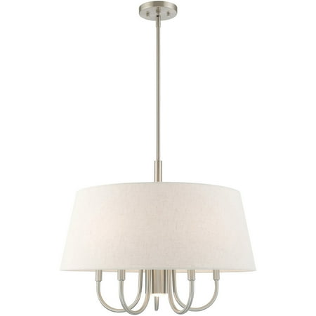 

Chandeliers 5 Light Fixtures With Brushed Nickel Finish Steel Material Candelabra 22 300 Watts
