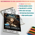 thumbnail image 3 of Netecom Dark Goddess Coloring Book Spiral Bound for Adults, A5 Wooden Cover, 30 Gorgeous Goddess Coloring Pages of Dark Fantasy for Stress Relief and Relaxation, 3 of 6