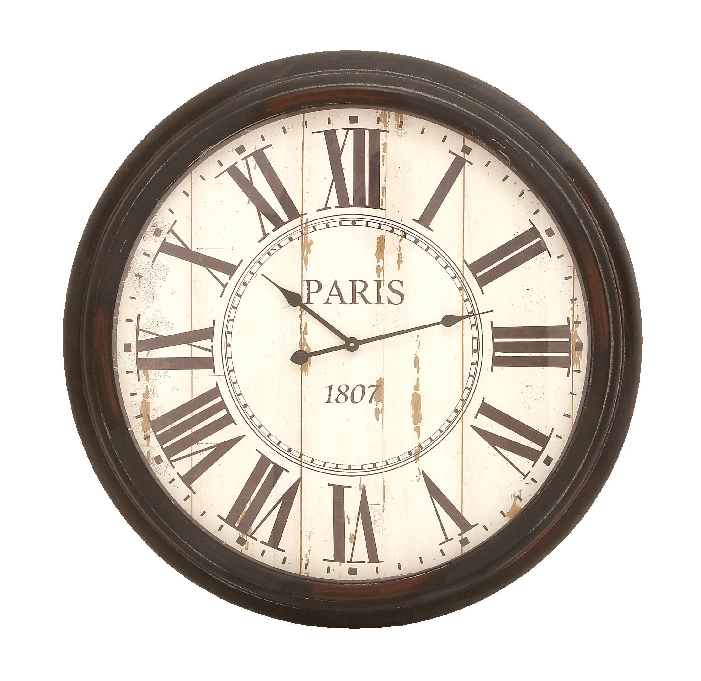 DecMode 37 x 37 In. White Metal Vintage Wall Clock