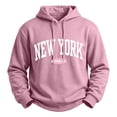 thumbnail image 4 of XRoczxe Men's Graphic Print Pullover Hoodie, New York Letter Design Sweatshirt, Casual Long Sleeve Hooded Top with Pocket for Fall Winter Daily Wear, 4 of 5