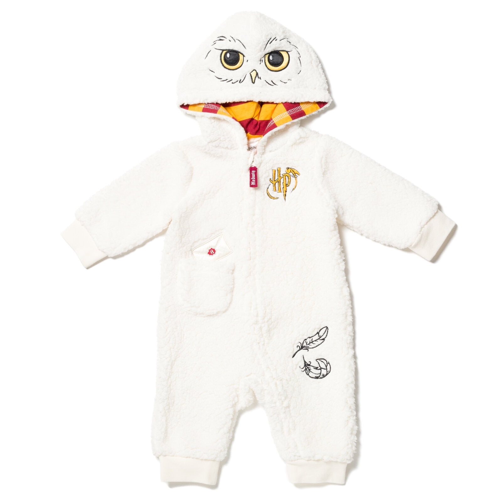 Harry Potter Hedwig Owl Newborn Baby Boys Zip Up Costume Coverall White