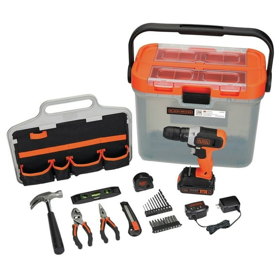 BLACK DECKER 20V MAX Cordless Drill, 1.5Ah, 28 Piece, Battery and Charger Included