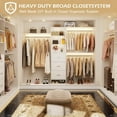 thumbnail image 5 of PAKASEPT 96 Inches Closet System, 8FT Wall Mount Bedroom Wardrobe with 3 Shelving Towers & 3 Drawers & 2 Adjustable Shelves, Wood Closet Organizer Walk in Closet Organizers and Storage, Garment Rack, 5 of 9