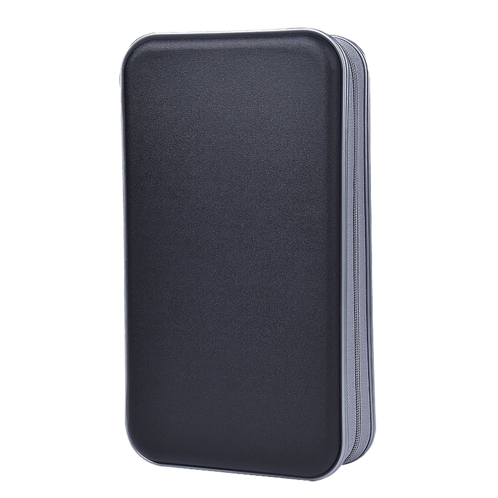 (2 pack) 96 Capacity CD Case,Black Hard Plastic CD/DVD Holder Portable Wallet