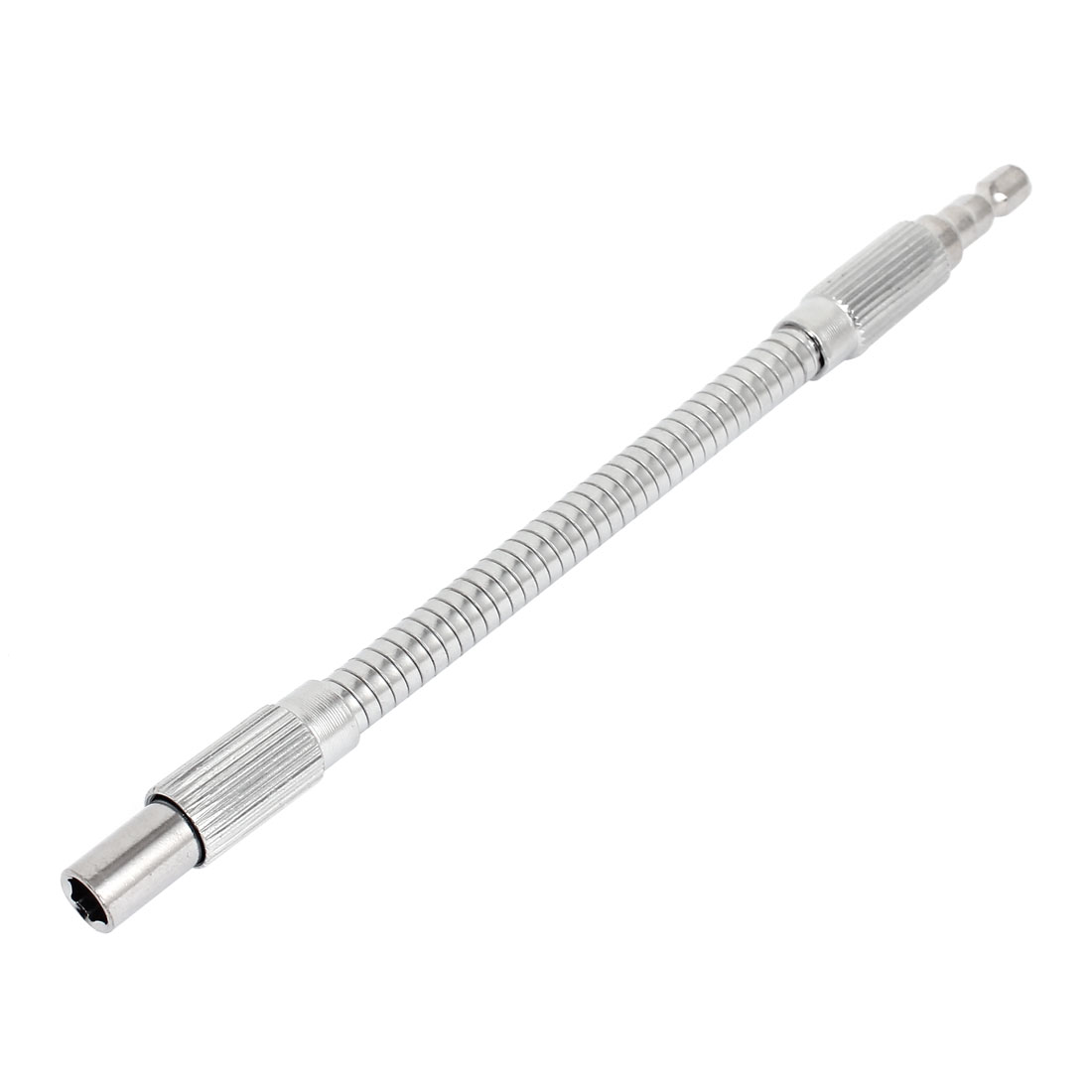Unique Bargains 8' Long 1/4' Hex Driver Flex Flexible Socket Extension Bar Silver Tone