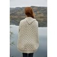 thumbnail image 6 of SAOL Irish 100% Merino Wool Cable Knit Poncho Women's Aran Fisherman Cowl Neck Button Irish Cape, One Size, 6 of 6