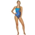 thumbnail image 4 of Arena Women's Spraypaint Maxlife Light Drop Back One Piece Swimsuit (30, Navy/Navy), 4 of 5
