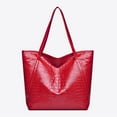 thumbnail image 2 of Faraee Grand Sac Fourre-Tout pour Femmes à Fermeture Éclair en Cuir Sacs de Fin de Semaine Sac Bandoulière Cabas Sac à Main Sac de Voyage Rouge, 2 of 4