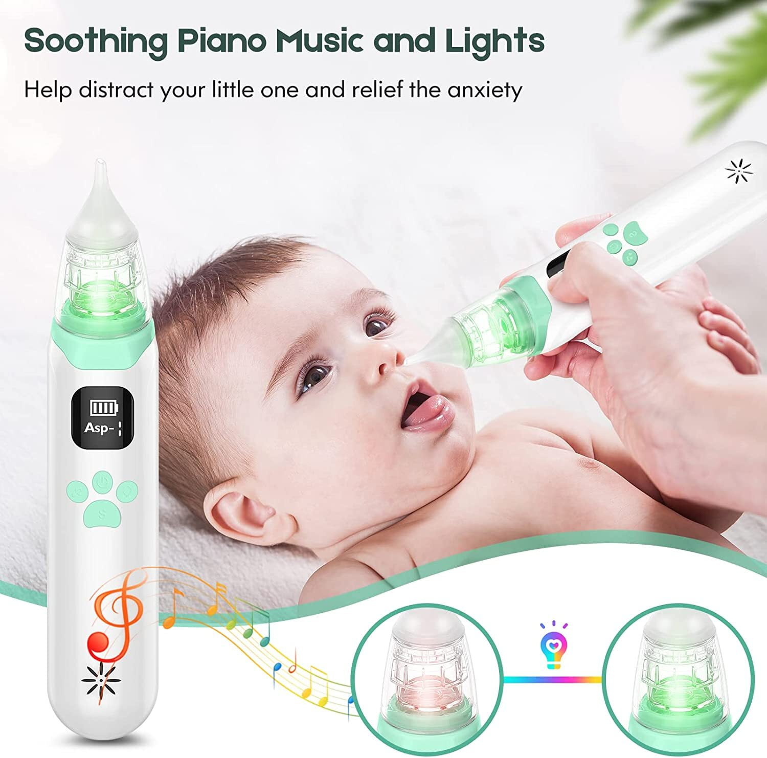 Nasal Aspirator for Baby, Baby Nose Sucker, Booger Sucker for Babies Toddlers Infants Newborns Kids,Automatic Mucus Nose Cleaner Machine