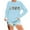 Light Blue, variant on Womens Highland Cow Sweatshirts Cute Animal Graphic Printed Farm Styles Pullovers Country Western Casual Loose Fit Long Sleeve Shirts Tops Coffee XL
