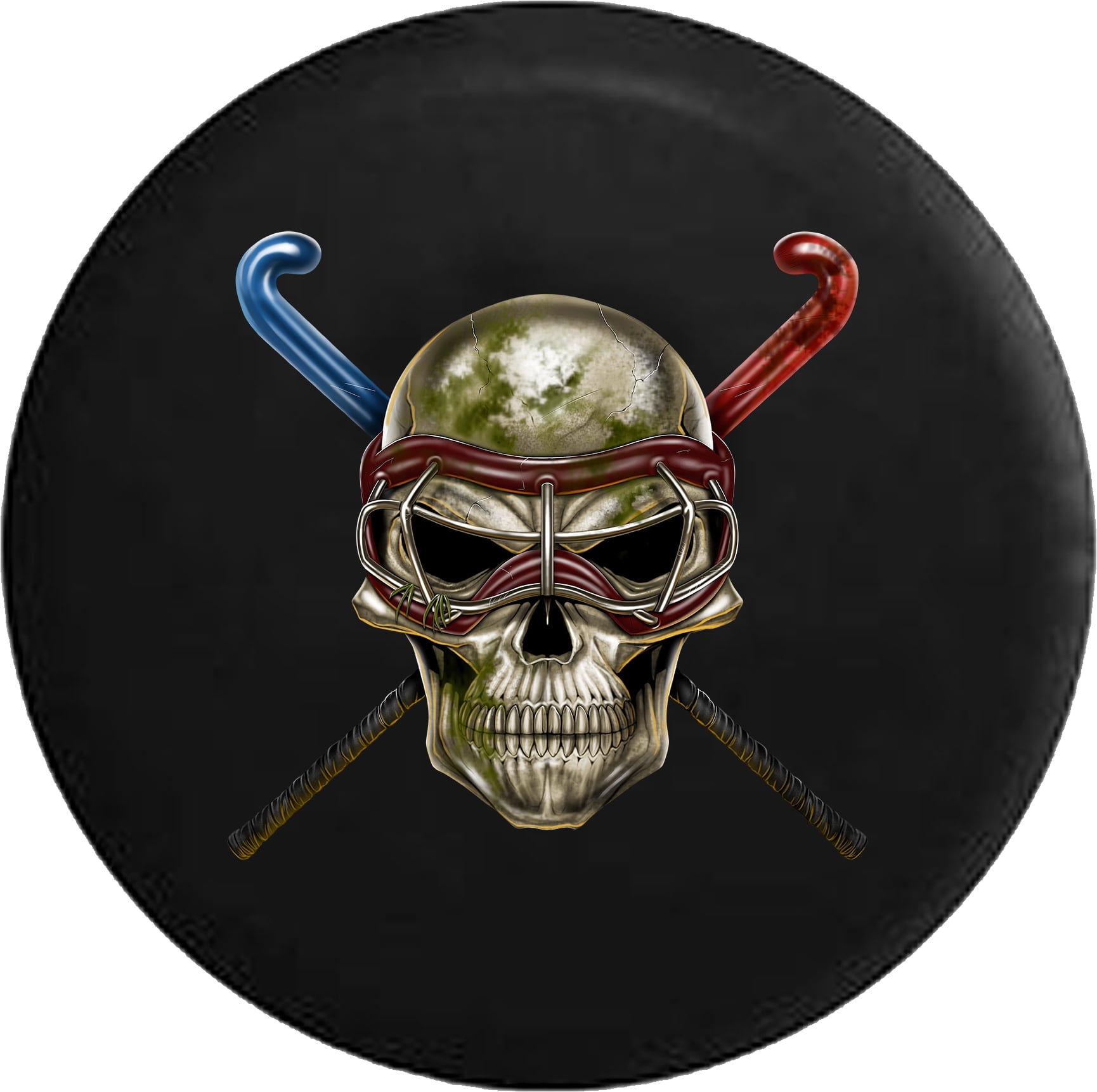 Field Hockey Skull Sticks Spare Tire Cover for Jeep RV 33 Inch