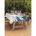 thumbnail image 2 of Outdoor Tablecloth with Umbrella Hole and Zipper, Bohemian Floral Rectangle Table Cloth 60x120 Inch Waterproof Tablecloth, Retro Abstract Flowers Boho Ethnic Picnic Table Cover for Patio Camping, 2 of 7
