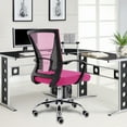 thumbnail image 5 of Modern Home Zuna Mid-Back Office Task Chair - Ergonomic Back Supporting Mesh Back Desk Chair (Black/Pink), 5 of 7