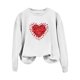 thumbnail image 1 of Gibobby Divertidas Sudaderas Moda para mujer Ocio Día de San Valentín Pétalos de rosa Impresión de manga larga La cabeza no tiene gorro polar (Blanco, M), 1 of 4