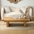 thumbnail image 6 of MDQMD Rectangular Coffee Table with Natural Texture,47'' Solid Wood Farmhouse Coffee Table for Living Room,Apartment, 6 of 8
