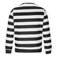 thumbnail image 4 of Luxalzxs Mens Fashion Casual Stripe Color Block Long Sleeve Round Neck Blouses Shirts Basic Harajuku Pullover Sweatshirt Y2k Streetwear, 4 of 5