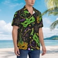 thumbnail image 5 of Bixox Men's Hawaiian Shirts Men's Carnival Mardi Gras3 Print Short-Sleeve Shirt-Large, 5 of 8