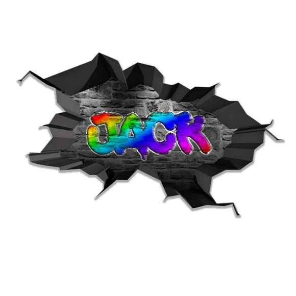 MySticky Autocollant Mural Personnalisé avec Nom, Graffiti 3D / Vinyle Artistique Personnalisé / Amovible / à Peler et Coller / Bordure Noire Profonde (MYS179-Small)