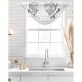 thumbnail image 4 of Waterfall Valances for Windows, Black White Kitchen Sheer Valance Curtains, Cartoon Farmhouse Retro Rod Pocket Elegant Swag Valances for Living Room Bedroom, 47.2"x38.5", 3 Panel, 4 of 8
