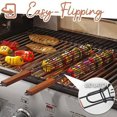 thumbnail image 1 of Dalazy BBQ Panier Fer Fil Kebab Griller Rack Rectangle Manche en Bois Rouille Protection Barbecue Légumes Clip Saucisse Viande, 1 of 8