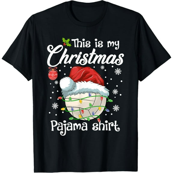 This Is My Christmas Pajama Shirt Volleyball Sport Xmas T-Shirt