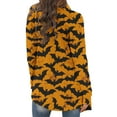 thumbnail image 4 of Kilaqueen Halloween Cardigan for Women Casual Spooky Pumpkin Pattern Sweater Tops Stretchy Long Sleeve Oversized Cardigan Fall Outwear Over Coats, 4 of 6