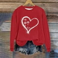 thumbnail image 3 of successthop Christmas Sweatshirts for Women Plus Size Heart Fleece Crewneck Long Sleeve Sweater Tops Warm Streetwear Red, 3 of 5