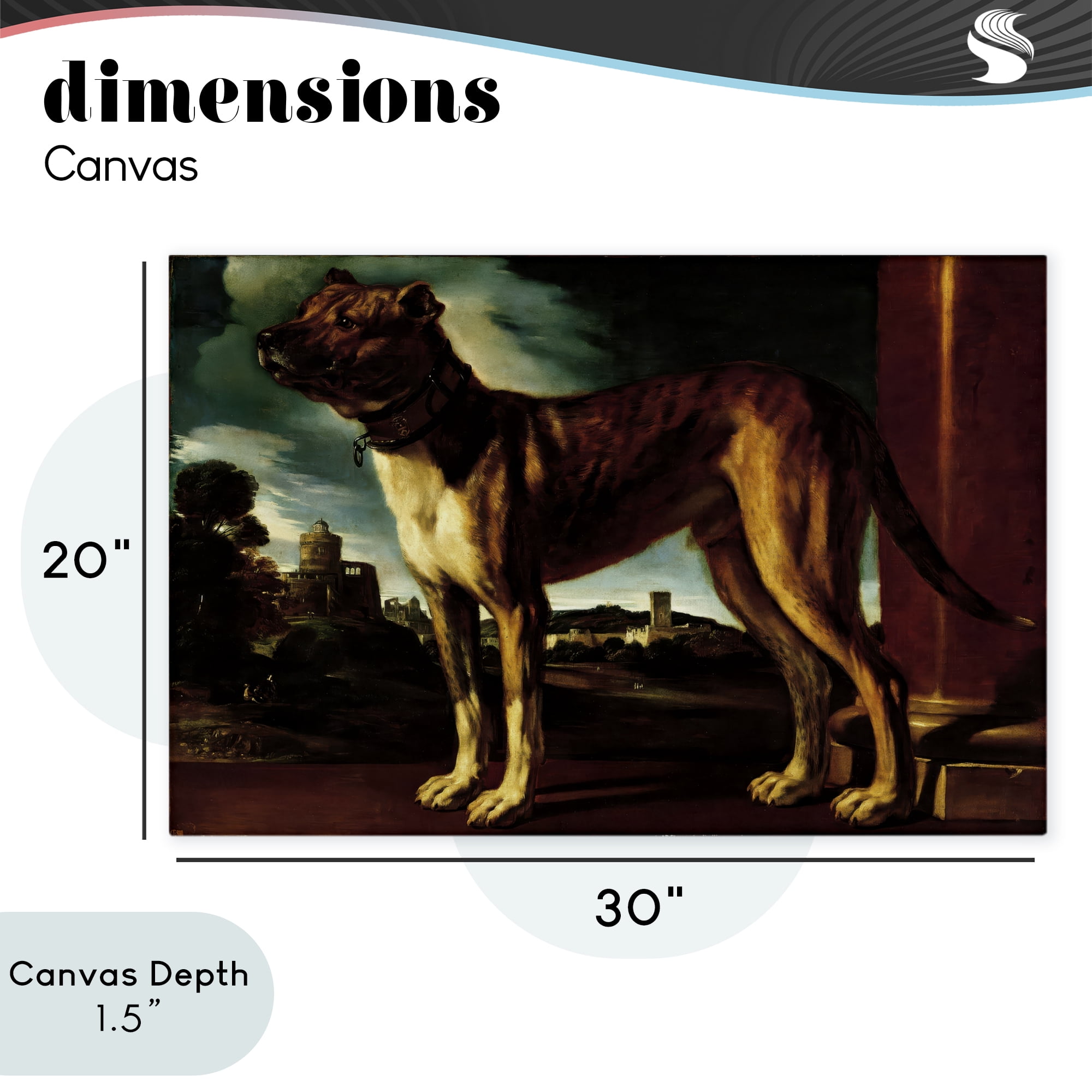 Stupell Industries Historical Aldrovani Dog Canvas Wall Art, design by Lil' Rue