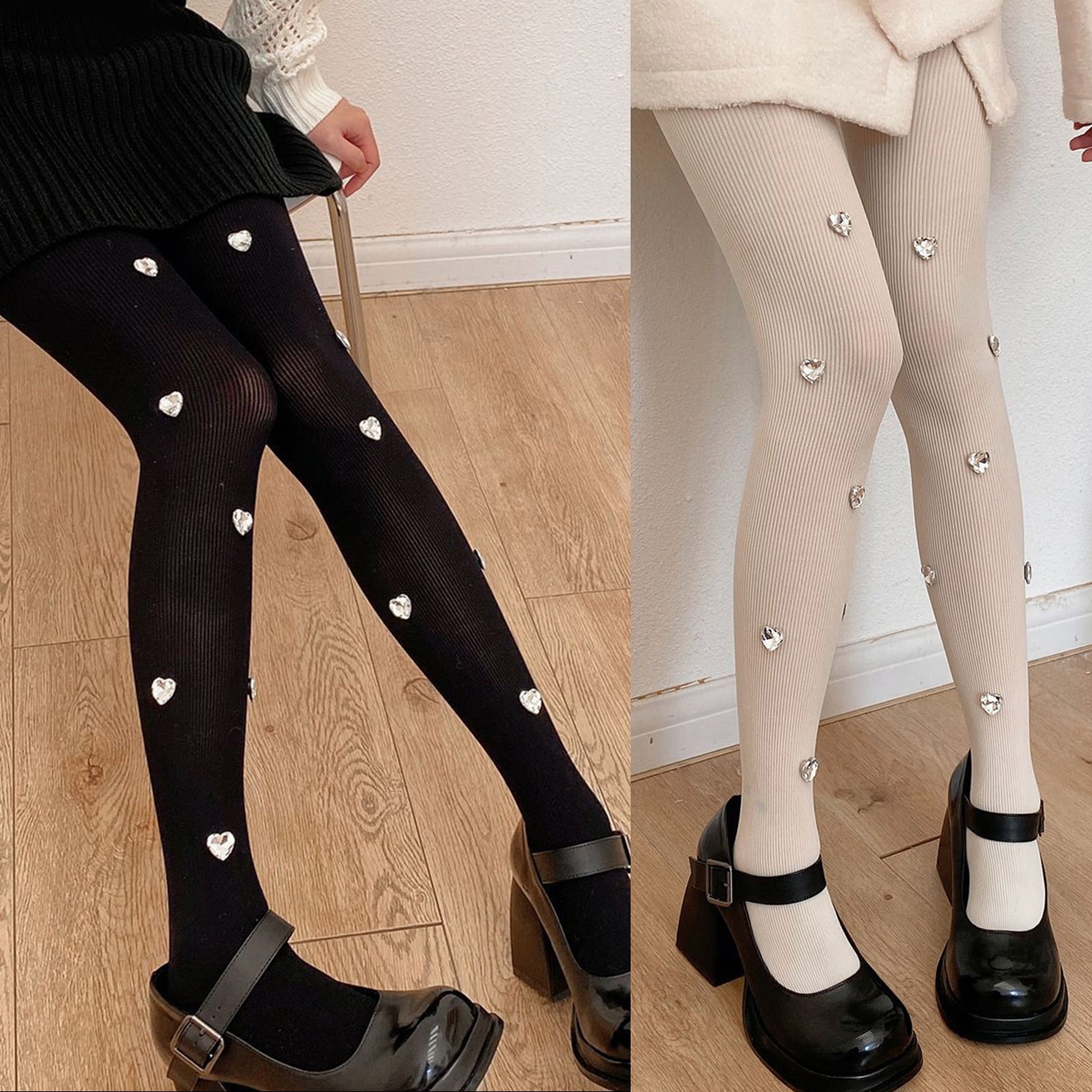 GENEMA Women Vintage Polka Dot Transparent Pantyhose Sexy Shiny